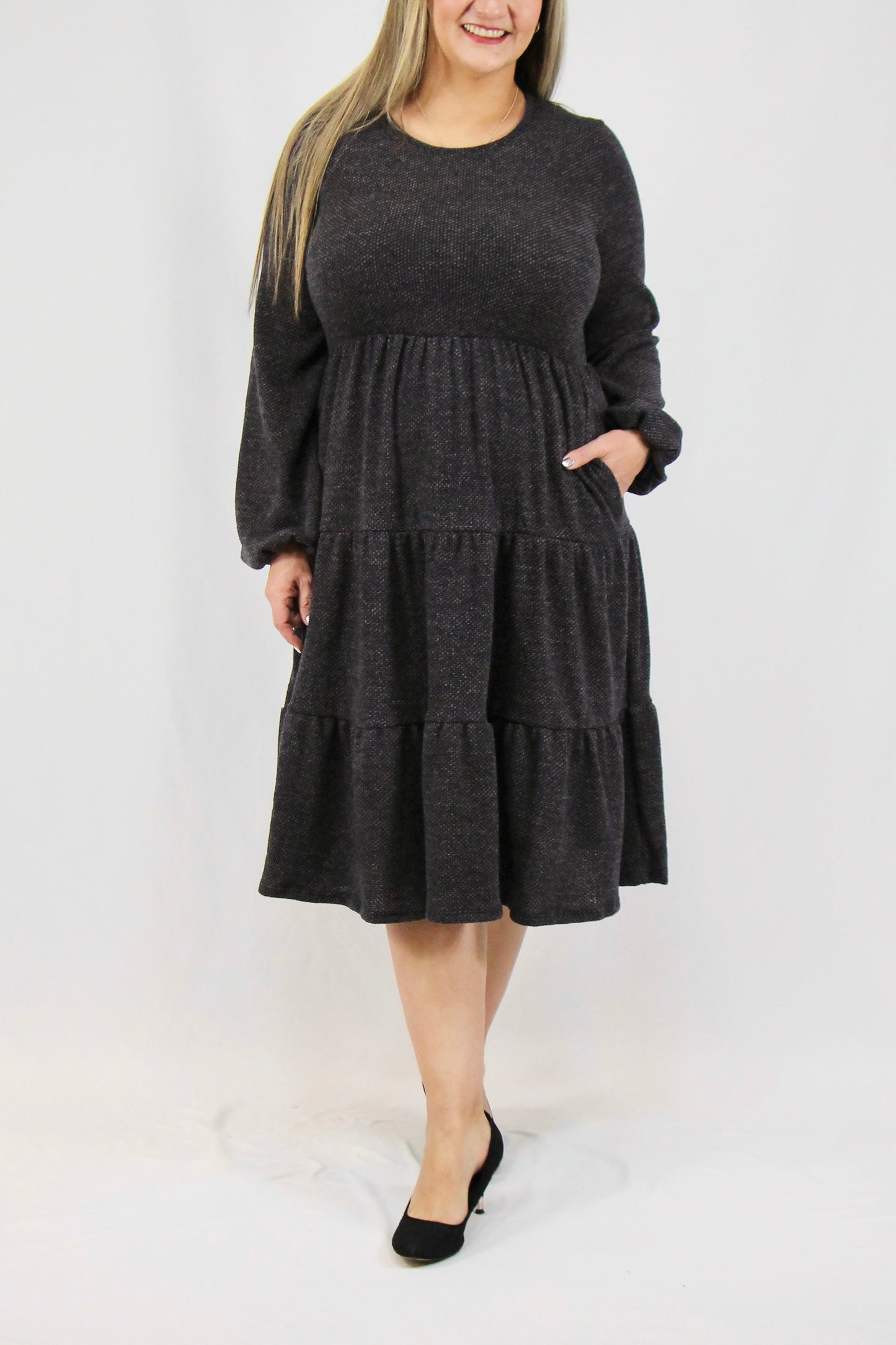 Brianna Dress - Charcoal