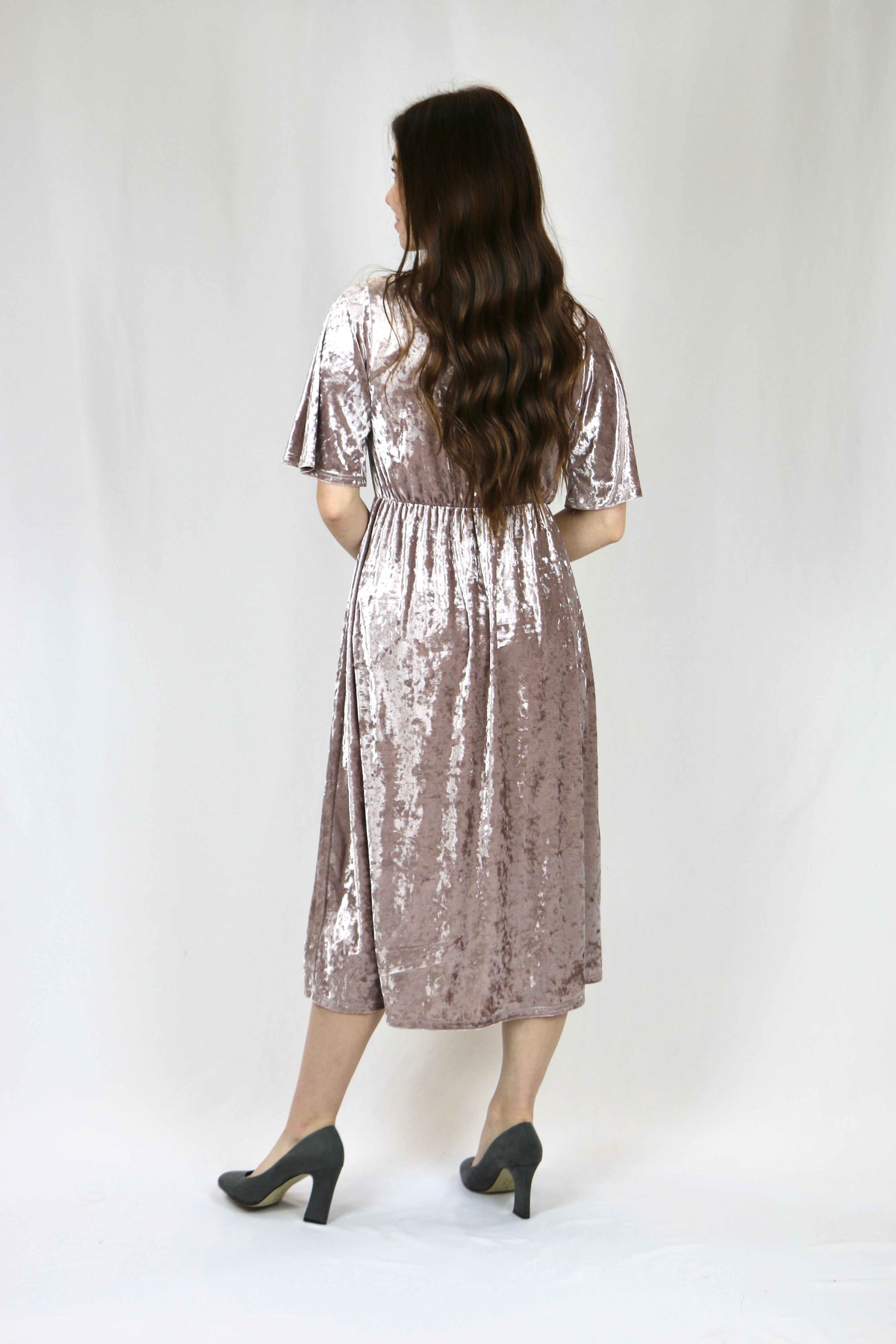 Alia Dress (2 Colors) - Crushed Velvet